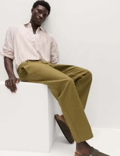 Regular Fit Linen Blend Chinos