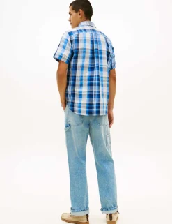 Regular Fit Linen Blend Check Shirt