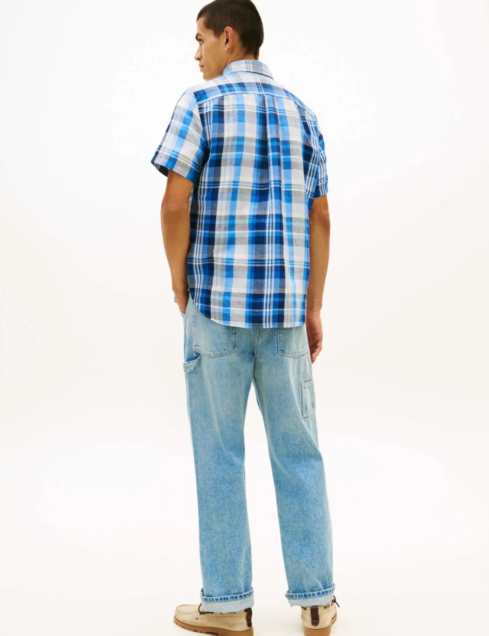 Regular Fit Linen Blend Check Shirt