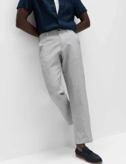 Regular Fit Linen Blend Chinos