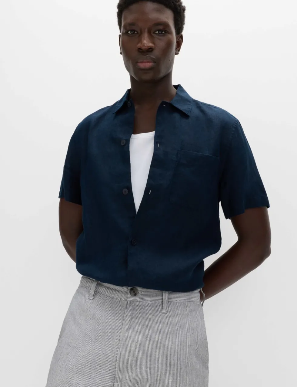 Regular Fit Linen Blend Chinos