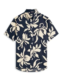 Regular Fit Linen Blend Floral Shirt