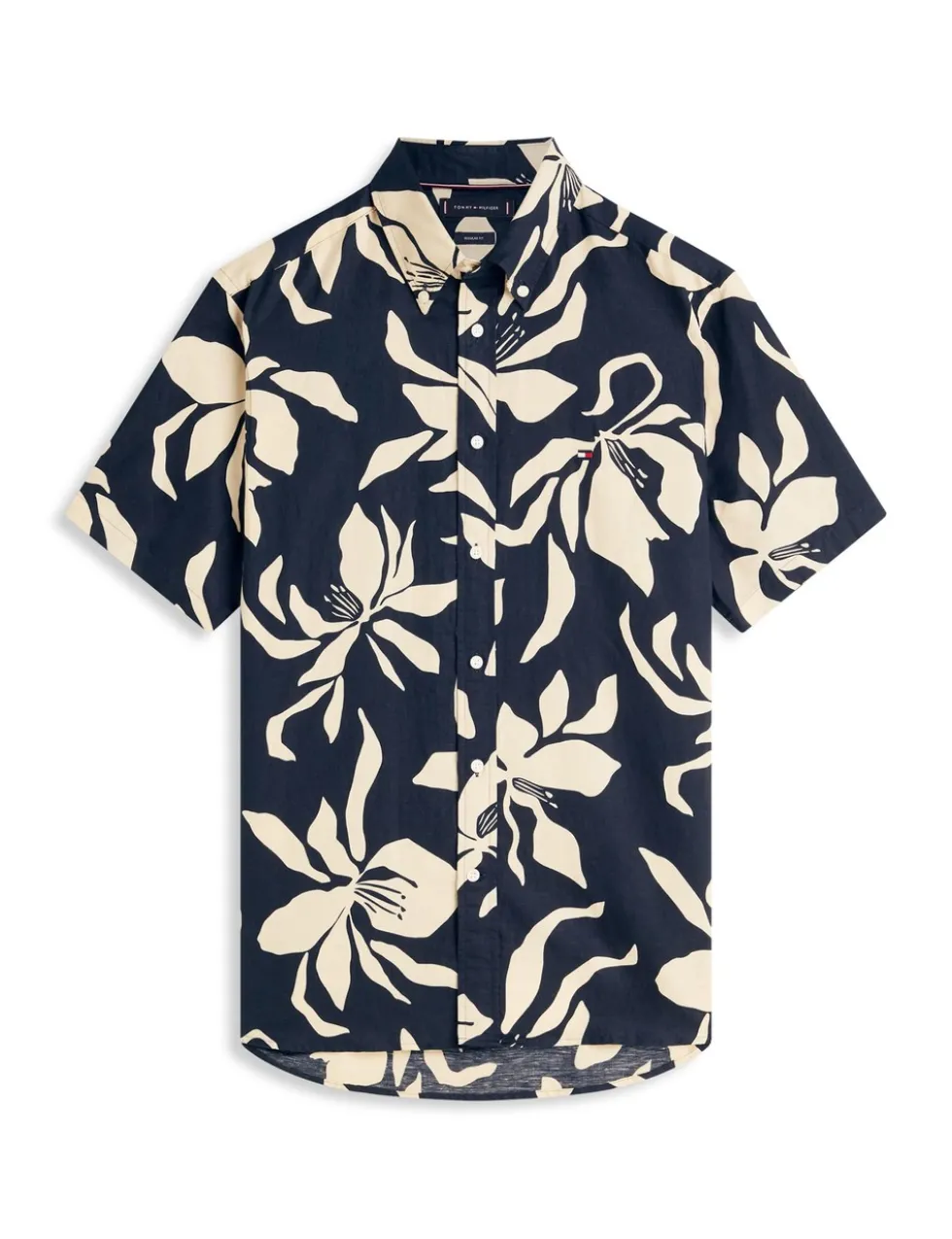 Regular Fit Linen Blend Floral Shirt