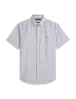 Regular Fit Linen Blend Striped Shirt