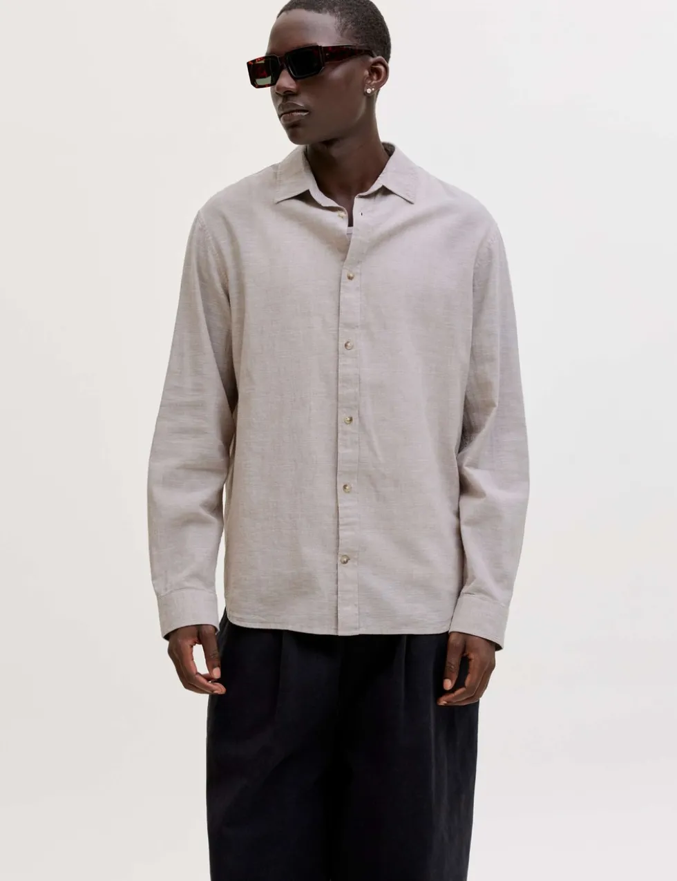 Regular Fit Linen Blend Shirt