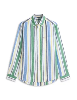 Regular Fit Linen Blend Striped Shirt