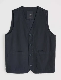 Regular Fit Linen Rich Herringbone Waistcoat