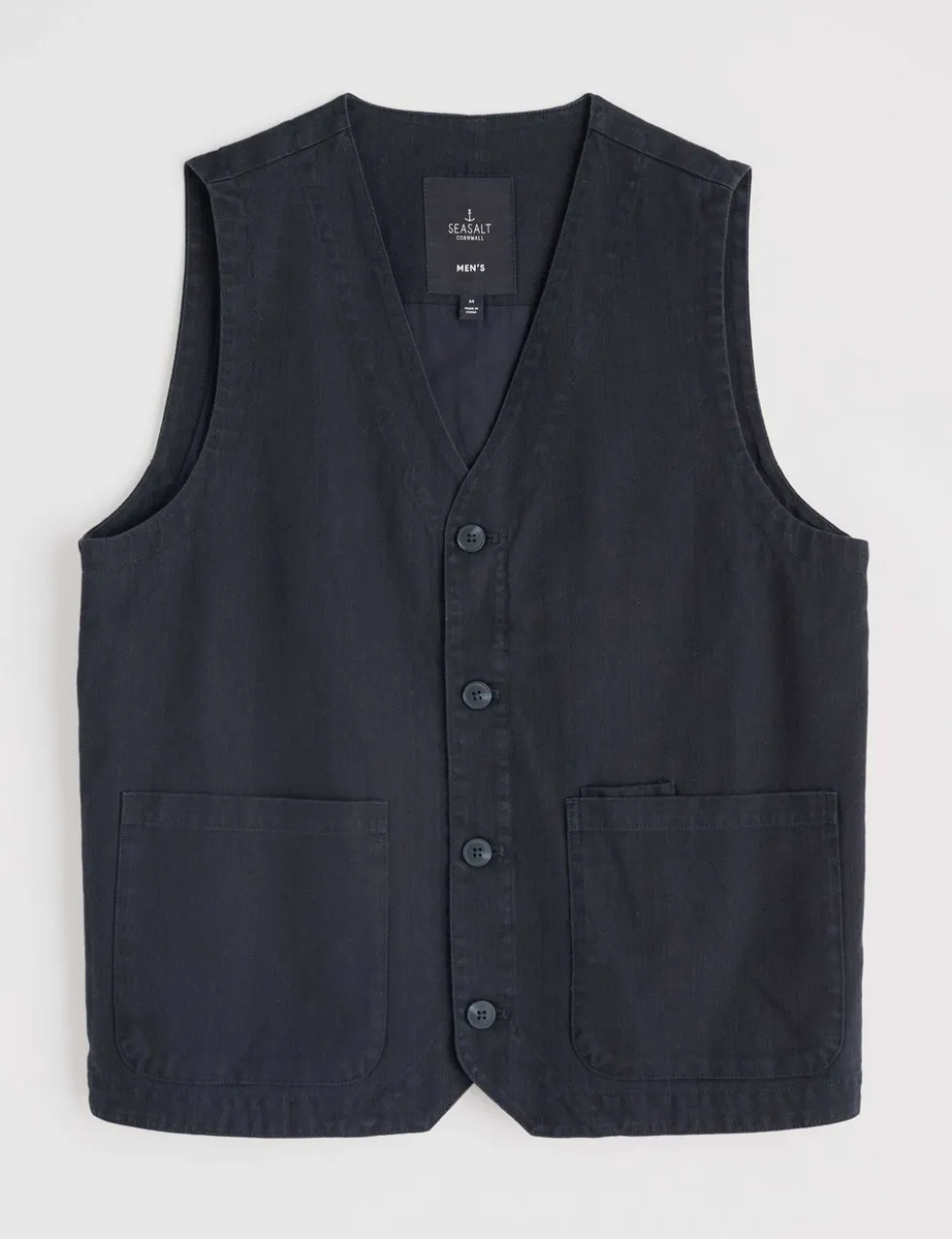 Regular Fit Linen Rich Herringbone Waistcoat