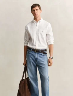 Regular Fit Linen Rich Oxford Shirt