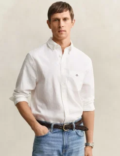 Regular Fit Linen Rich Oxford Shirt