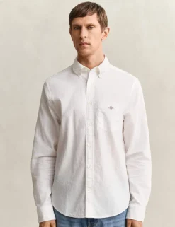 Regular Fit Linen Rich Oxford Shirt