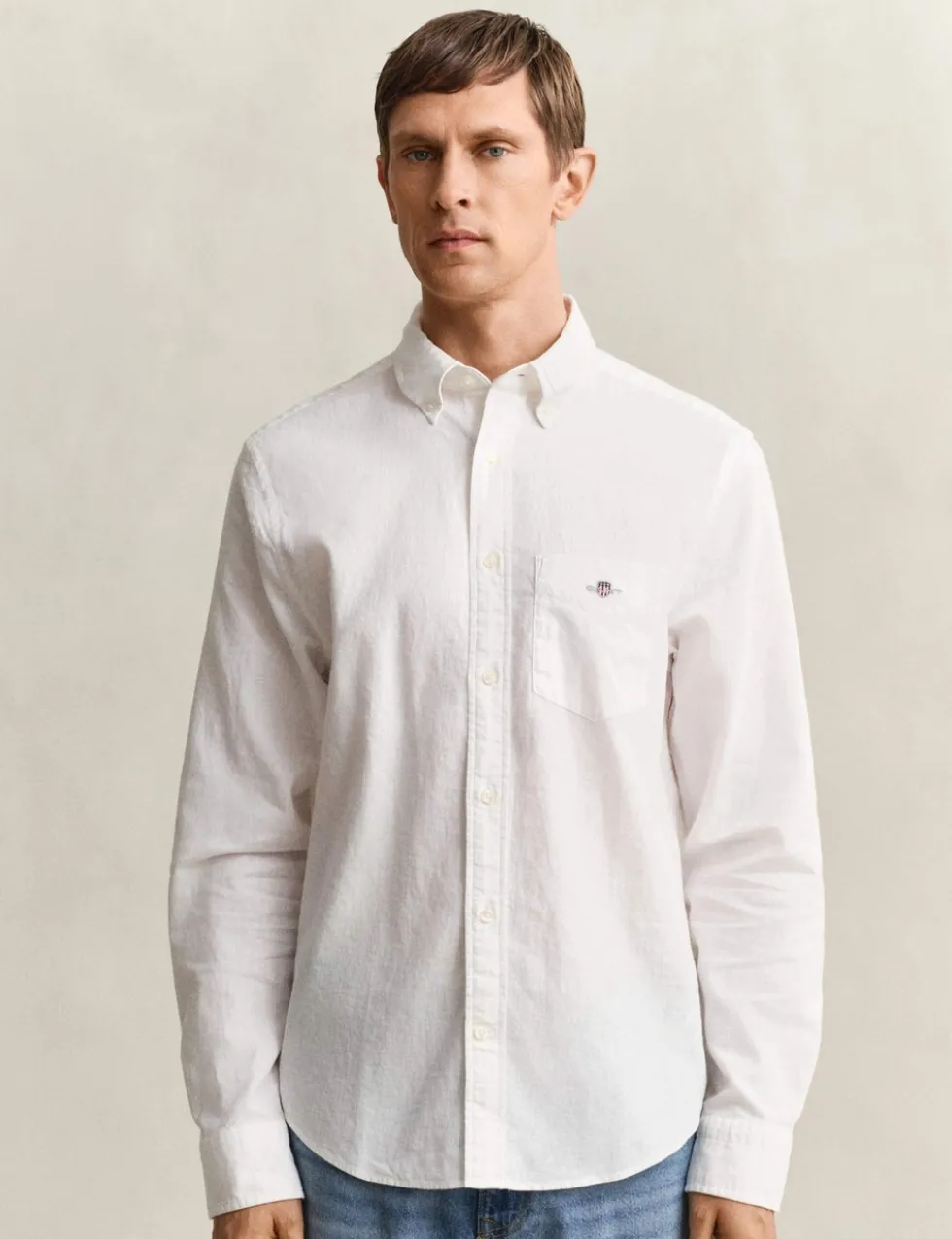 Regular Fit Linen Rich Oxford Shirt