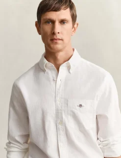 Regular Fit Linen Rich Oxford Shirt