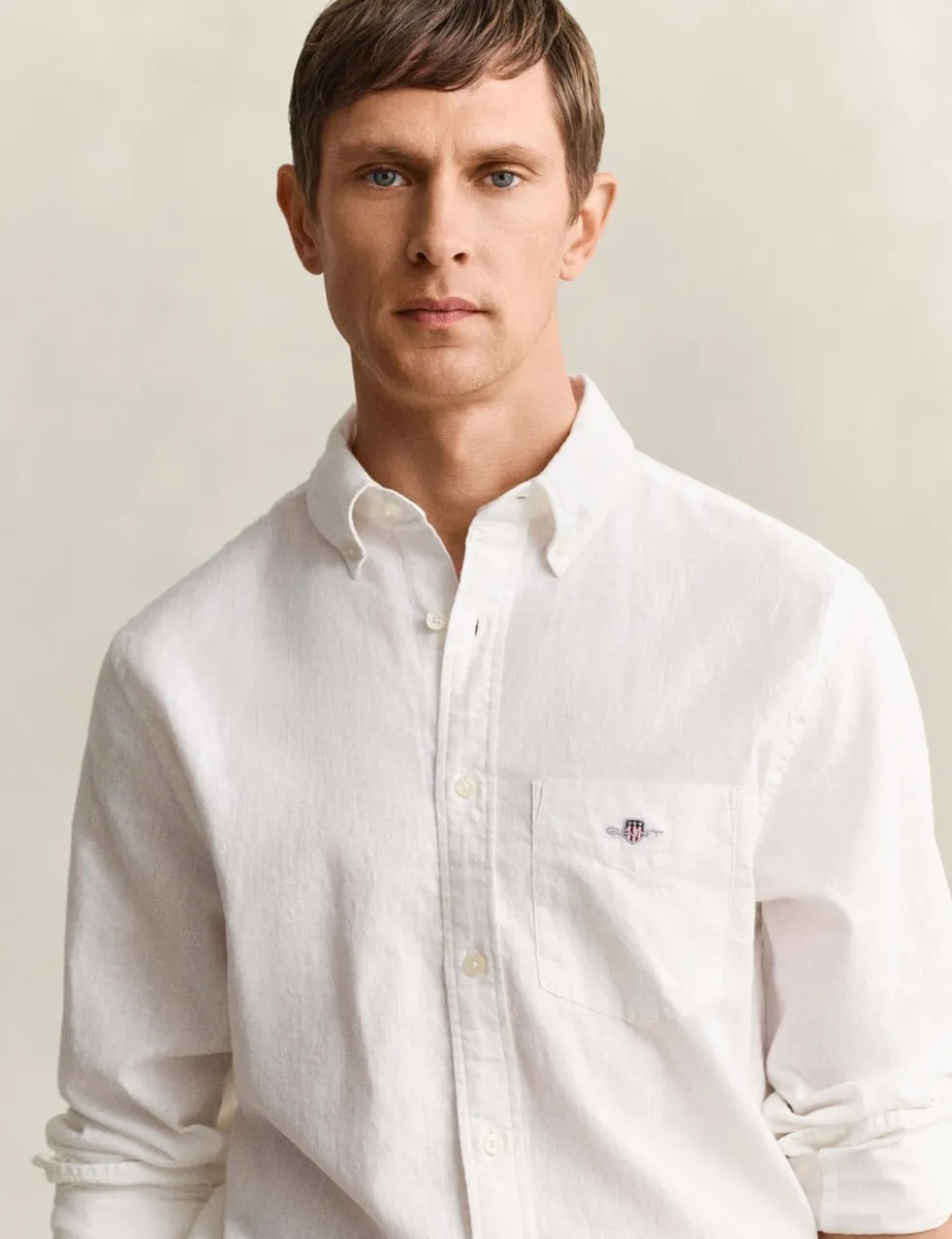 Regular Fit Linen Rich Oxford Shirt