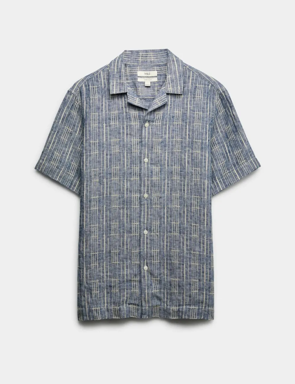 Regular Fit Linen Rich Printed Shirt
