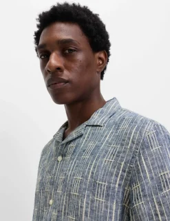 Regular Fit Linen Rich Printed Shirt