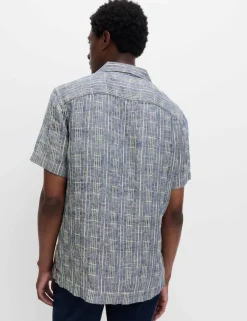 Regular Fit Linen Rich Printed Shirt