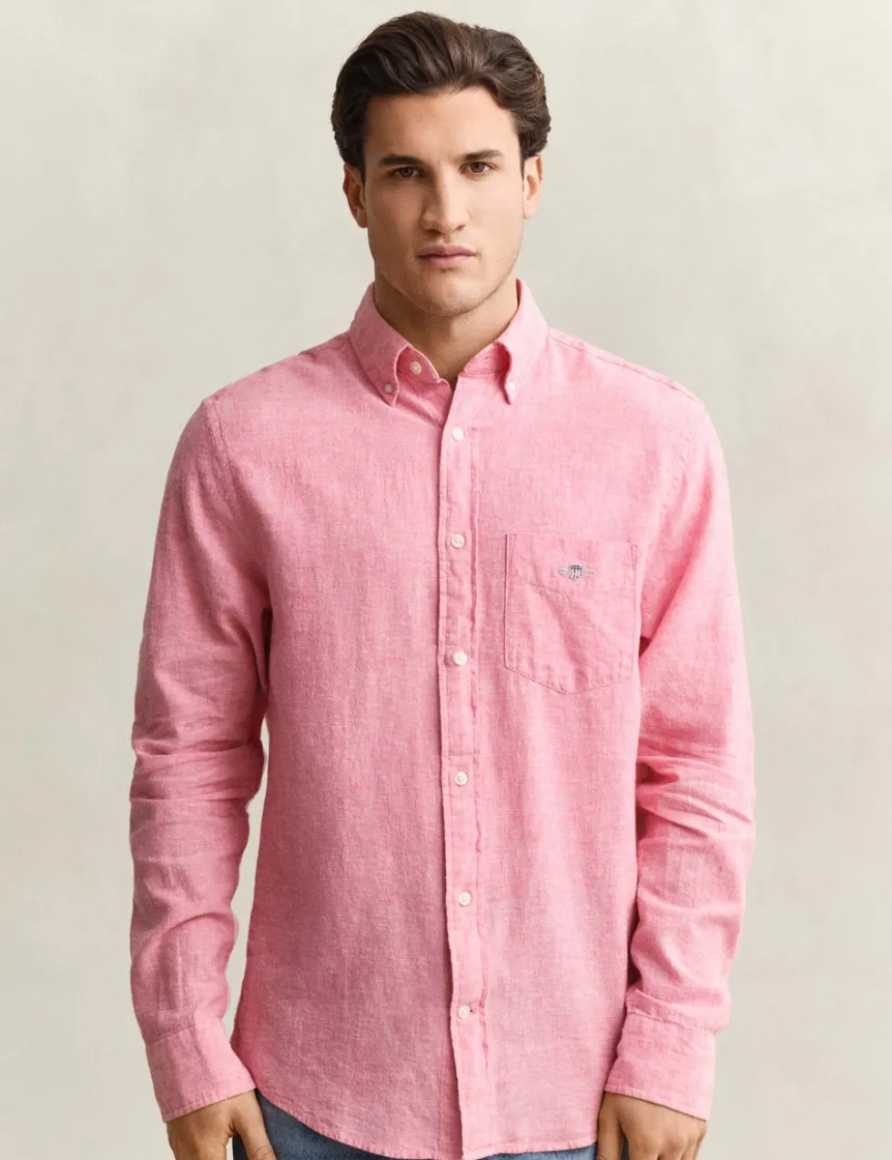 Regular Fit Linen Rich Shirt