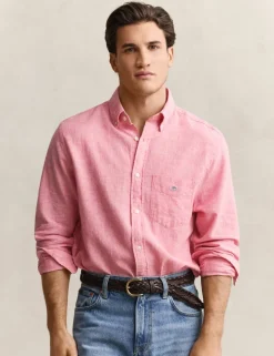 Regular Fit Linen Rich Shirt