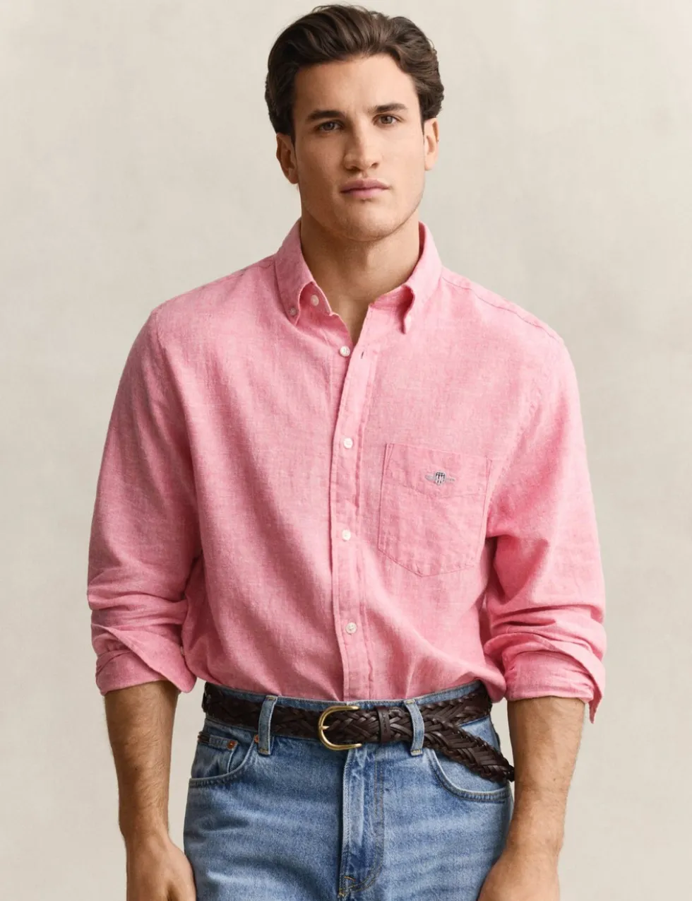 Regular Fit Linen Rich Shirt