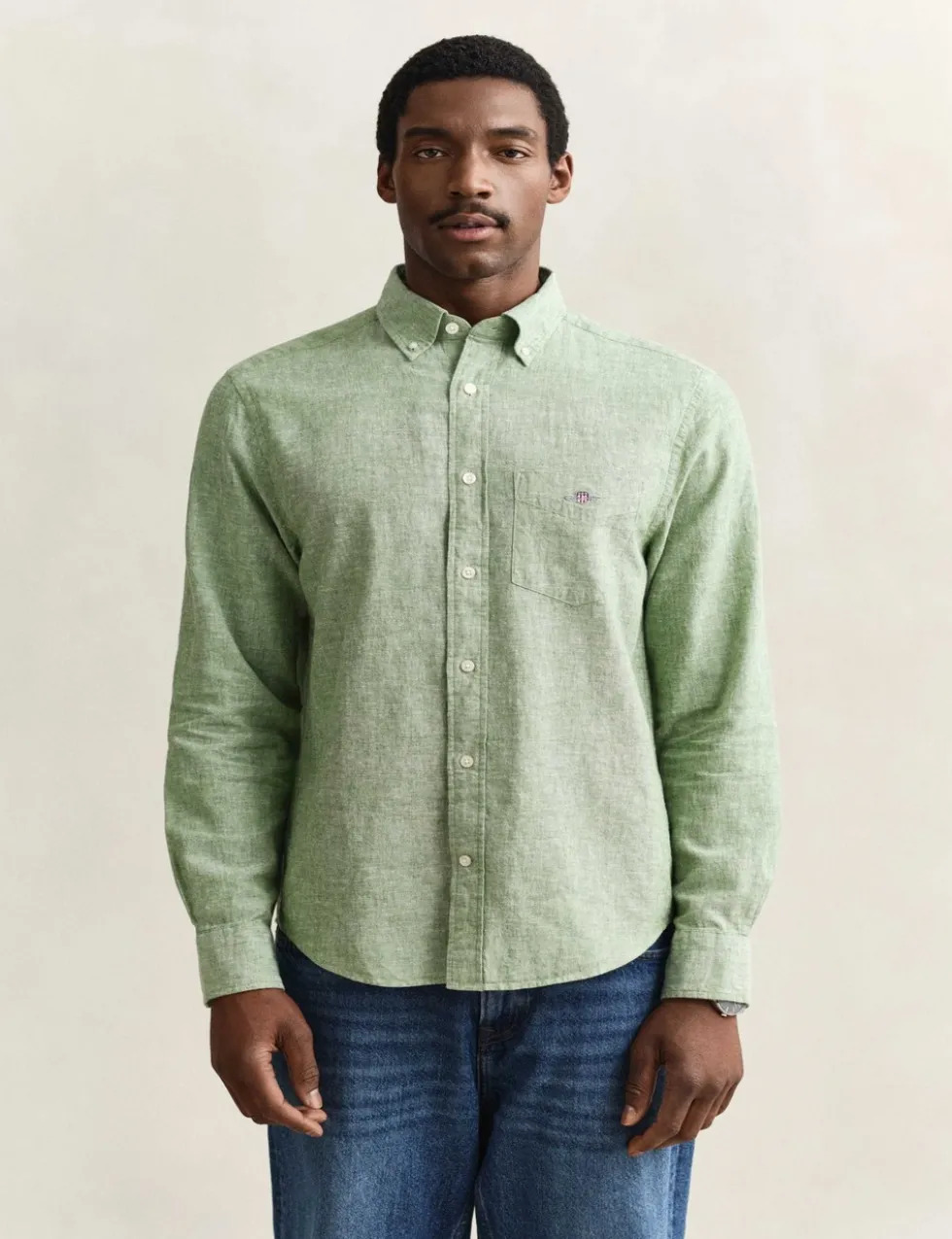 Regular Fit Linen Rich Shirt