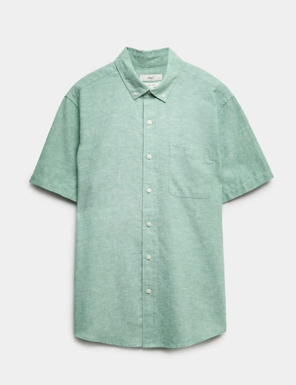 Regular Fit Linen Rich Short Sleeve Shirt