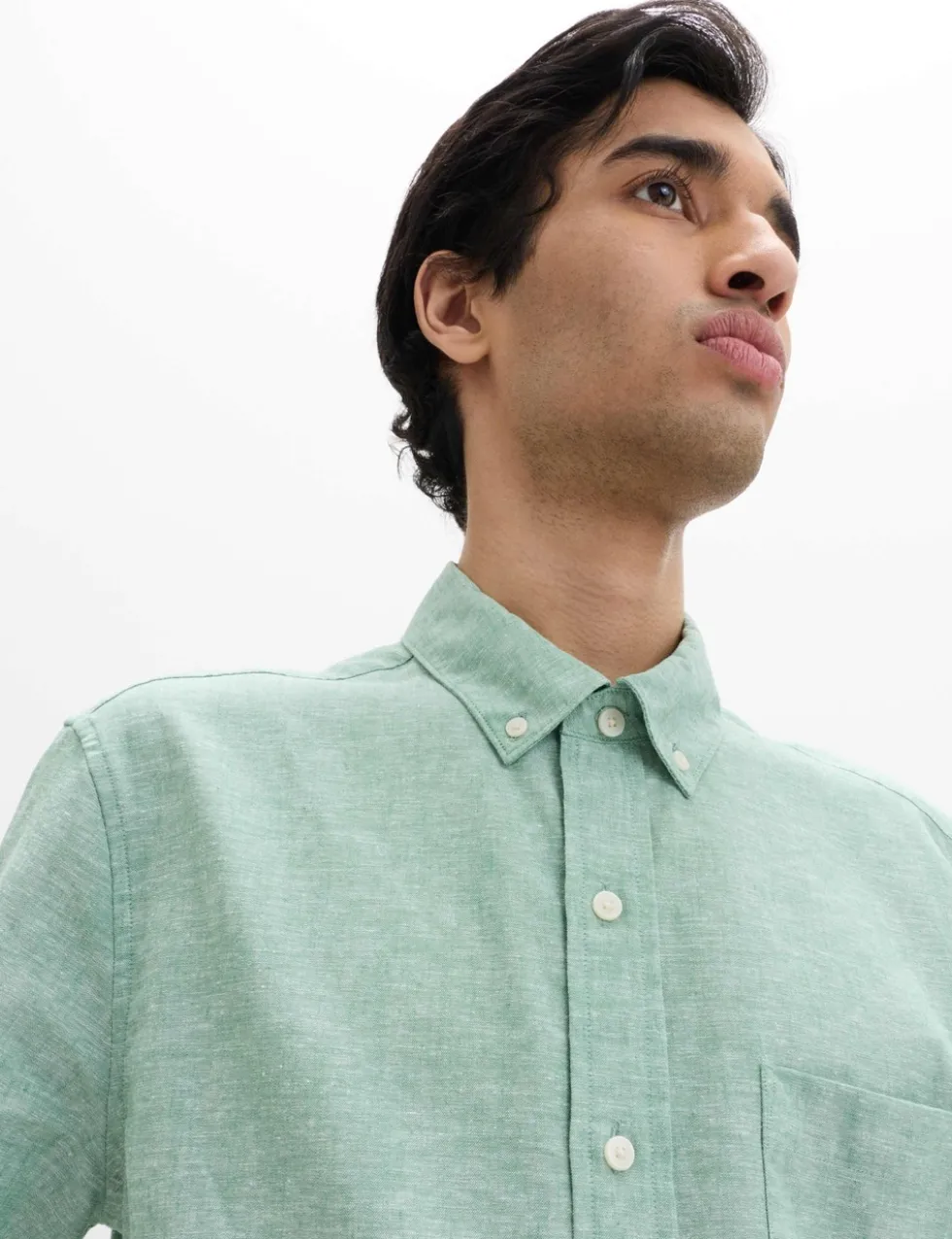 Regular Fit Linen Rich Short Sleeve Shirt