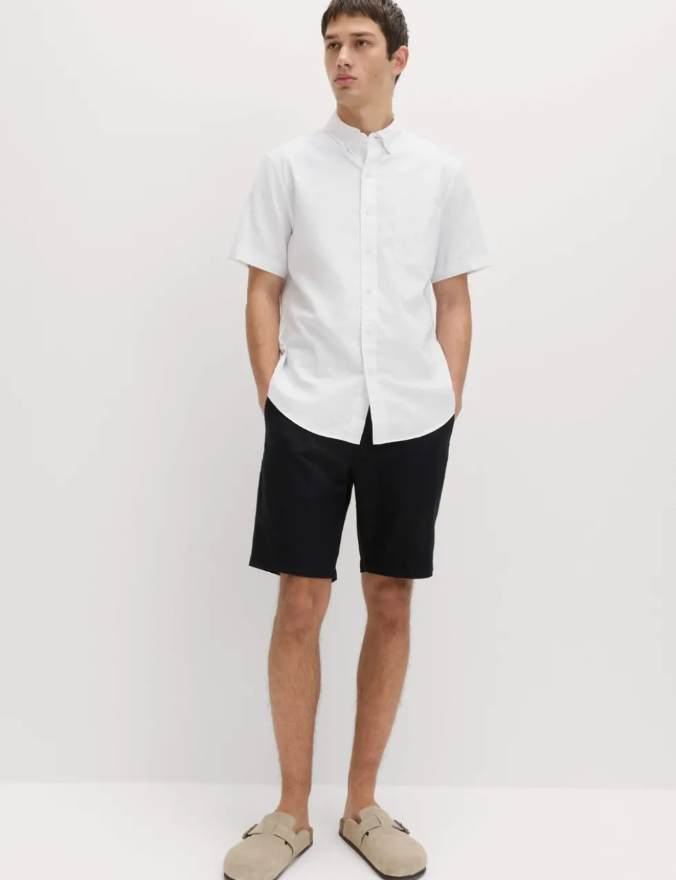 Regular Fit Linen Rich Short Sleeve Shirt