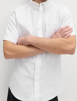 Regular Fit Linen Rich Short Sleeve Shirt