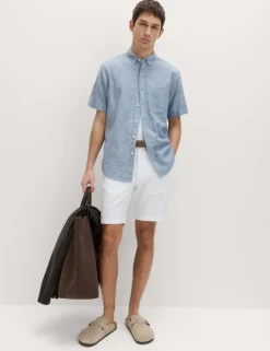 Regular Fit Linen Rich Short Sleeve Shirt