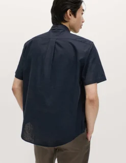 Regular Fit Linen Rich Short Sleeve Shirt