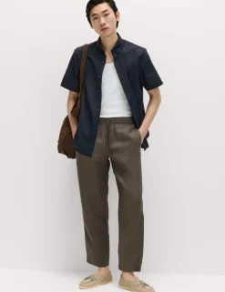 Regular Fit Linen Rich Short Sleeve Shirt