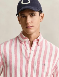 Regular Fit Linen Rich Striped Shirt