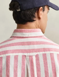 Regular Fit Linen Rich Striped Shirt