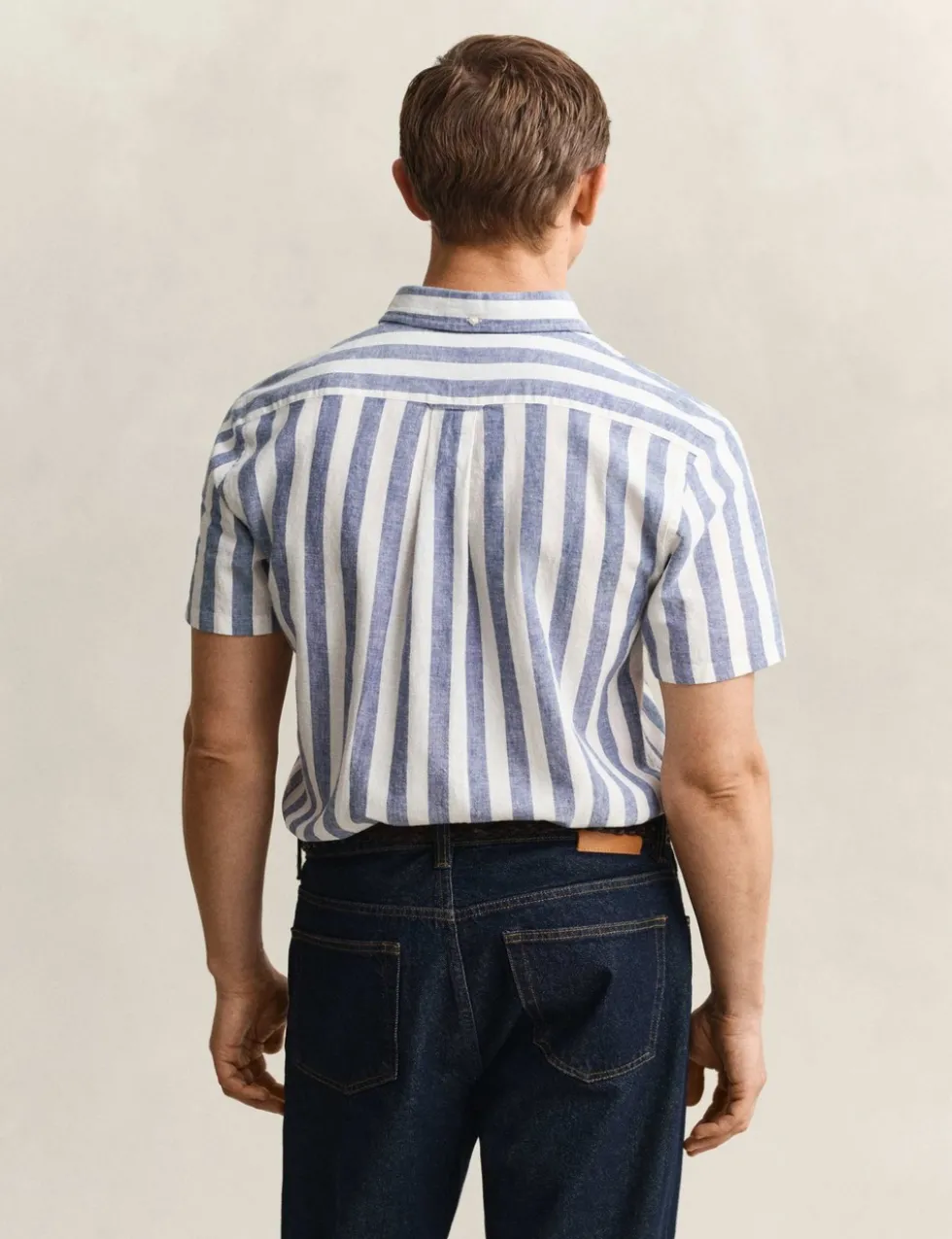 Regular Fit Linen Rich Striped Shirt