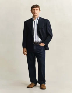 Regular Fit Linen Rich Striped Shirt