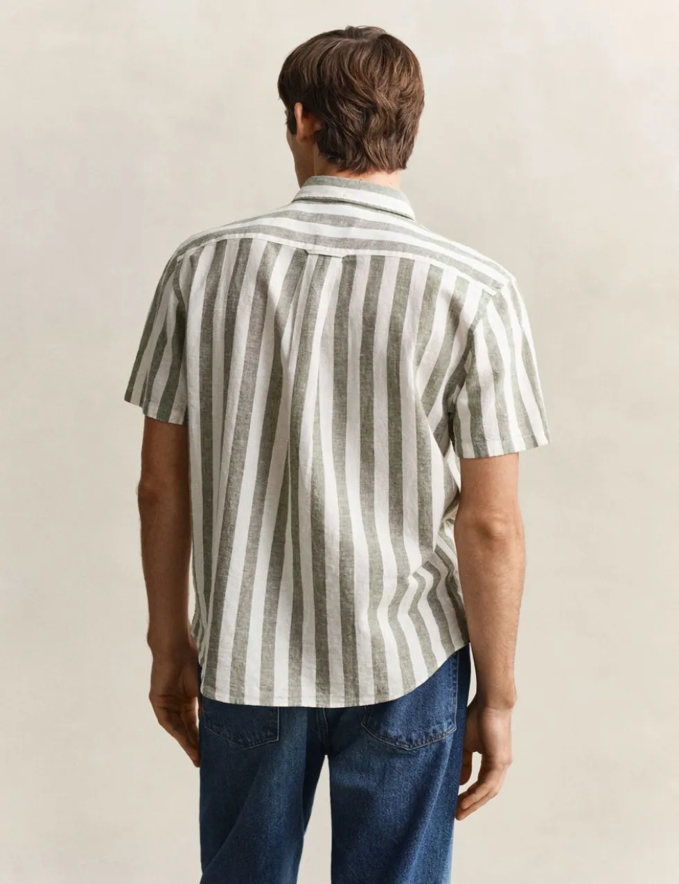 Regular Fit Linen Rich Striped Shirt