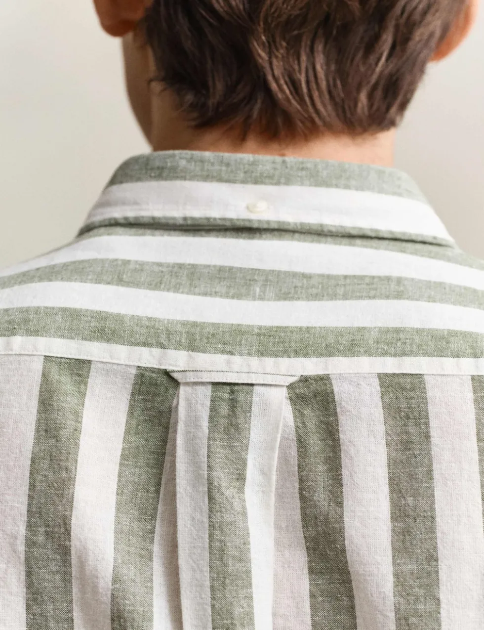 Regular Fit Linen Rich Striped Shirt