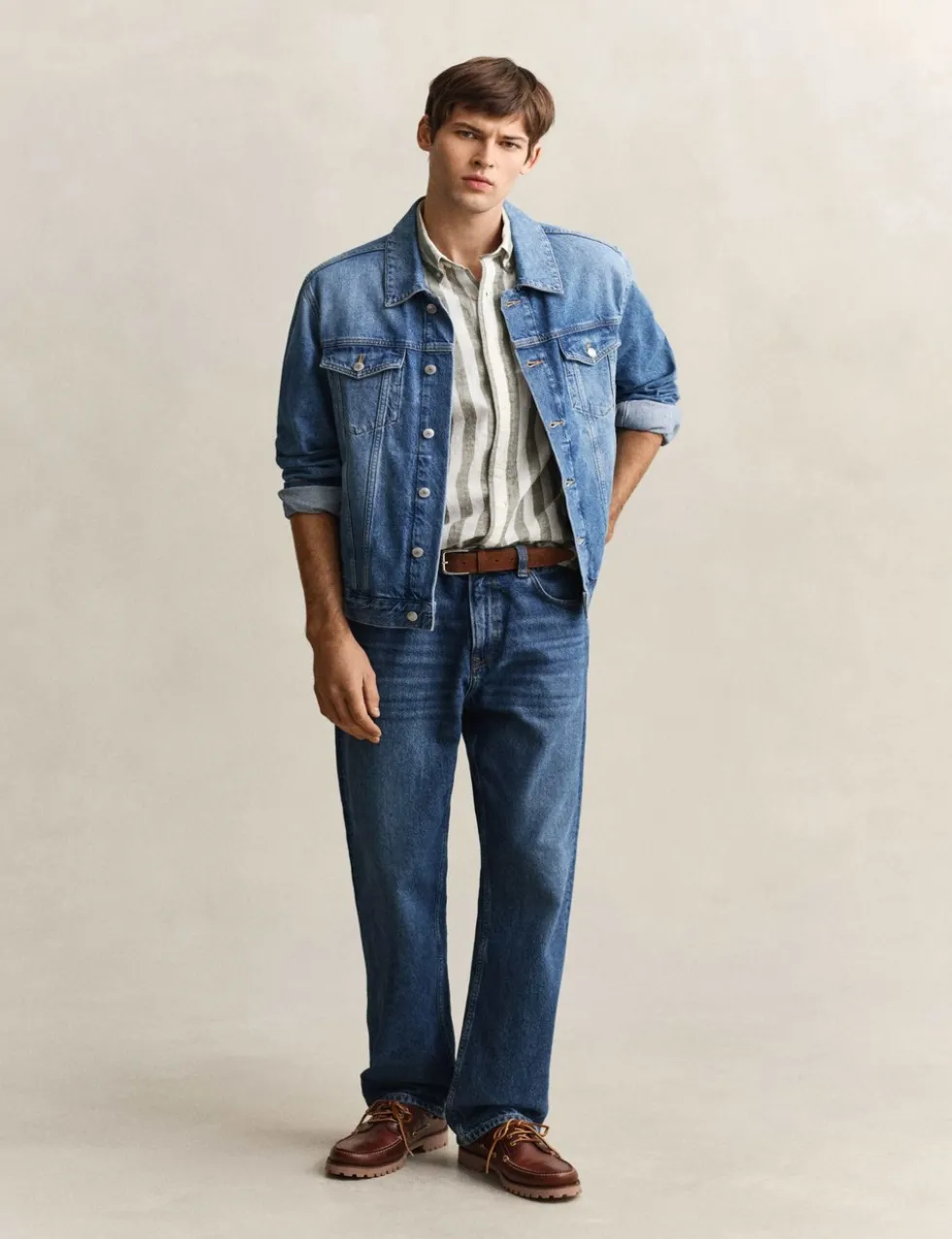 Regular Fit Linen Rich Striped Shirt