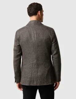 Regular Fit Linen Rich Textured Blazer