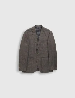 Regular Fit Linen Rich Textured Blazer