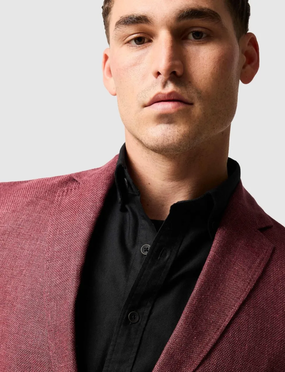 Regular Fit Linen Rich Textured Blazer