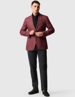 Regular Fit Linen Rich Textured Blazer