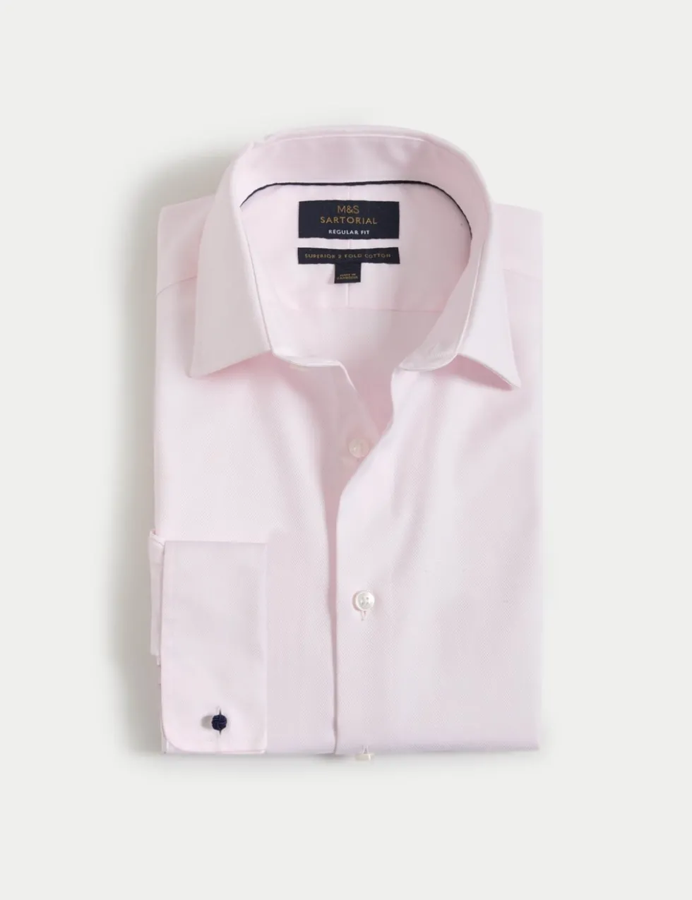 Regular Fit Luxury Cotton Double Cuff Twill Shirt