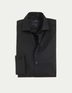 Regular Fit Luxury Cotton Double Cuff Twill Shirt