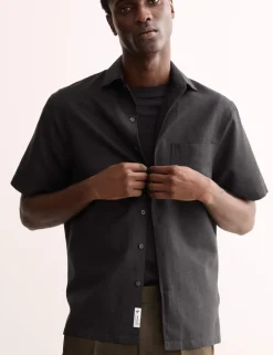 Regular Fit Luxury Linen Cotton Short Sleeve Shirt