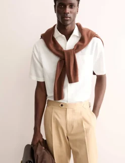 Regular Fit Luxury Linen Cotton Short Sleeve Shirt