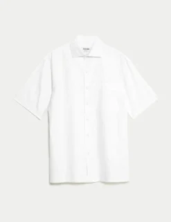 Regular Fit Luxury Linen Cotton Short Sleeve Shirt