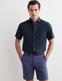 Regular Fit Luxury Linen Cotton Short Sleeve Shirt