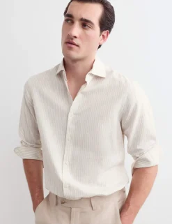 Regular Fit Luxury Linen Cotton Striped Shirt